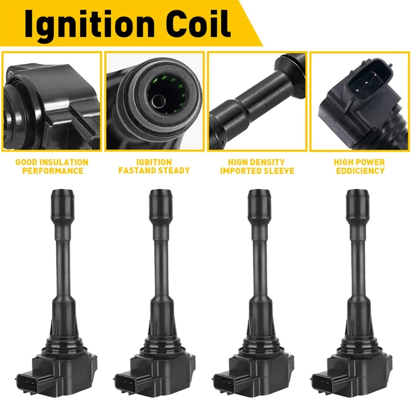 Катушка зажигания для Nissan Altima Cube Rogue Infiniti FX50 22448ED000 22448JA00A 22448JA00C 610-50136 UF-549 4 шт.