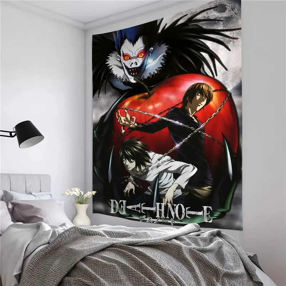 Death Note DN L Аниме Гобелен Настенный В Стиле Хиппи Цветочный Декор Для Общежития