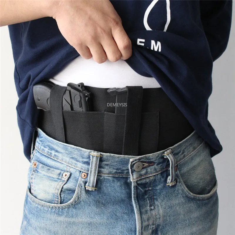 

Tactical Belly Band Gun Holster Pistol Waistband Holsters with Phone Pouch Fits Glock,Smith Wesson,Taurus, Ruger Concealed Carry