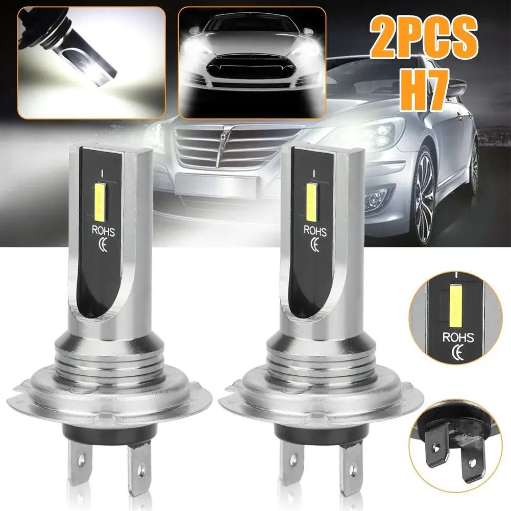 

2Pcs H7 LED Headlight Bulbs High-low Beam 80W 6000K DC12-24V 360-degree Lighting Driving Light Fog Lamp Bulb