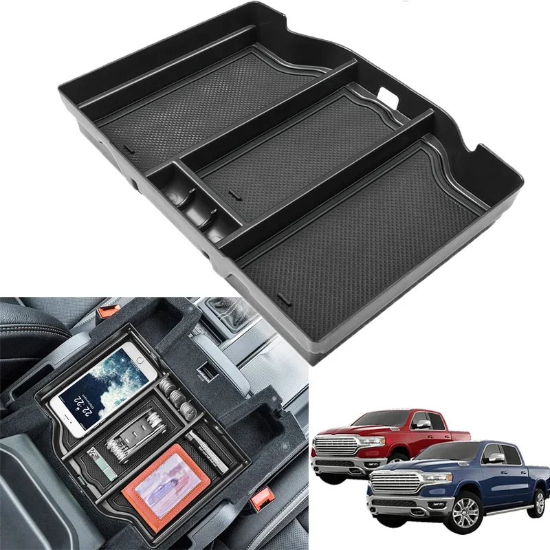 For Dodge RAM 1500 2500 3500 2019 2020 2021 2022 2023 Accessories Coin Storage Holder Glove Box Car Armrest Tray