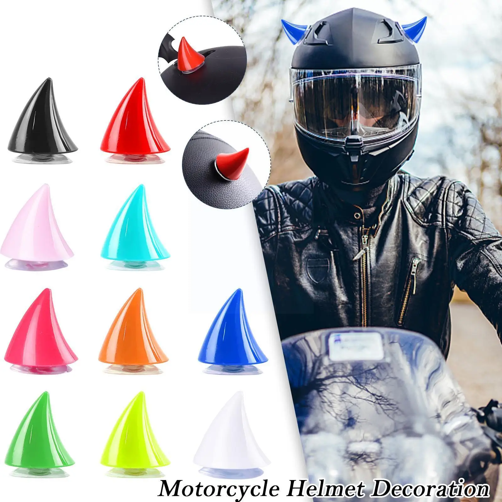 

1 Pcs Motorcycle Helmet Cool Devil Ox Horn Decor Suction Helmet Motorcycle Headwear Accessory Cup Decoration O5Q2