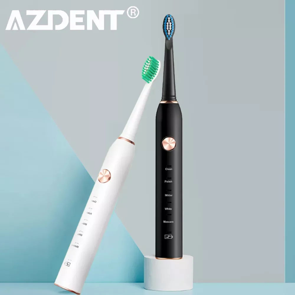 

Sonic Electric Toothbrush USB Charger Rechargeable Tooth Brushes Replacement Heads Set Adult Timer Brush 5 Modes