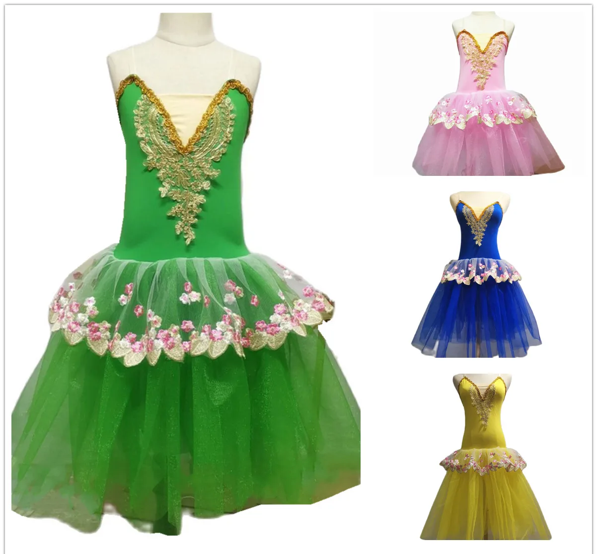 Новый костюм для балета зеленые юбки-пачки пушистые юбки современных танцев Юбки