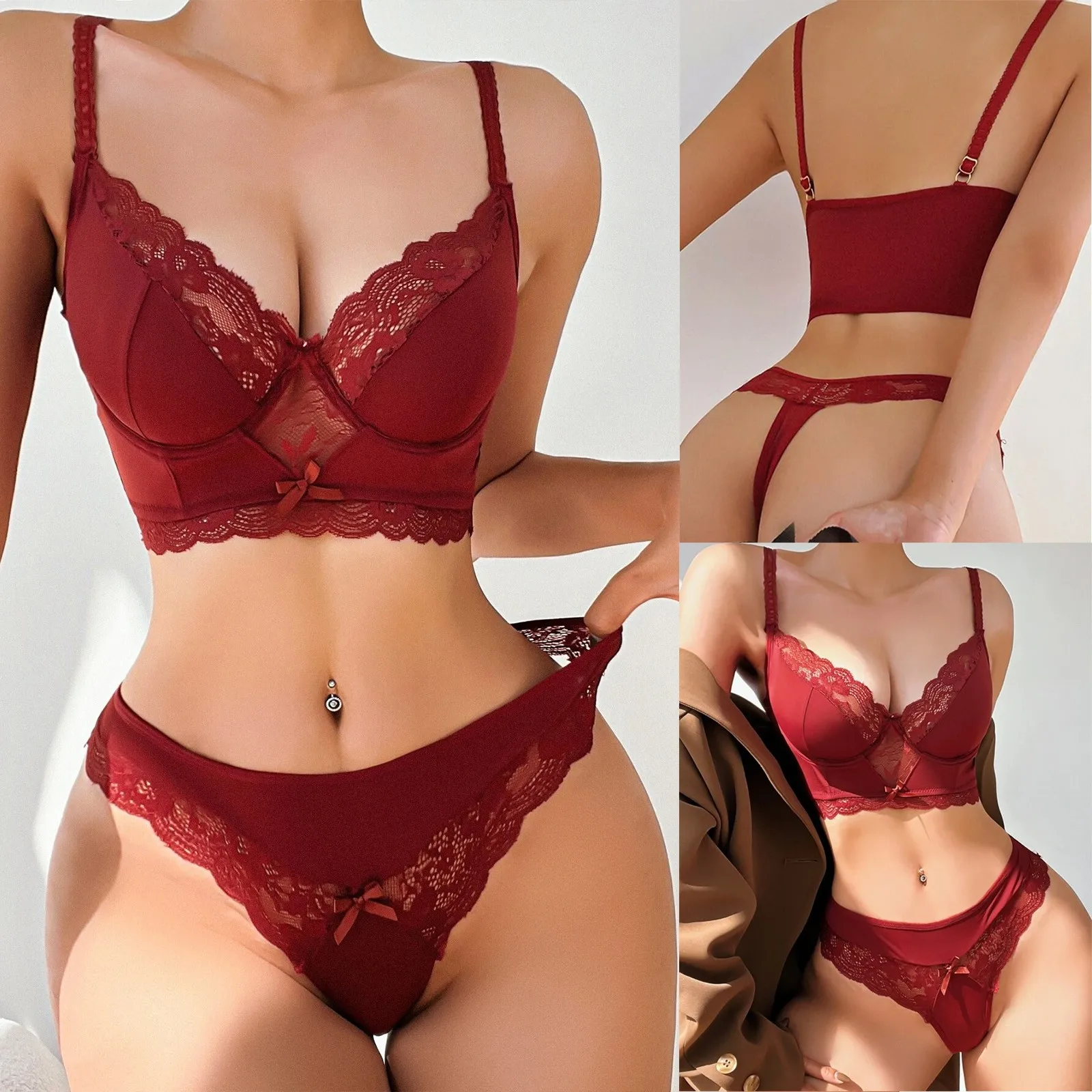 

Женский модный Сексуальный Кружевной Костюм с разрезом, сексуальное однотонное нижнее белье, трусики, нижнее белье, женское нижнее белье, ж...