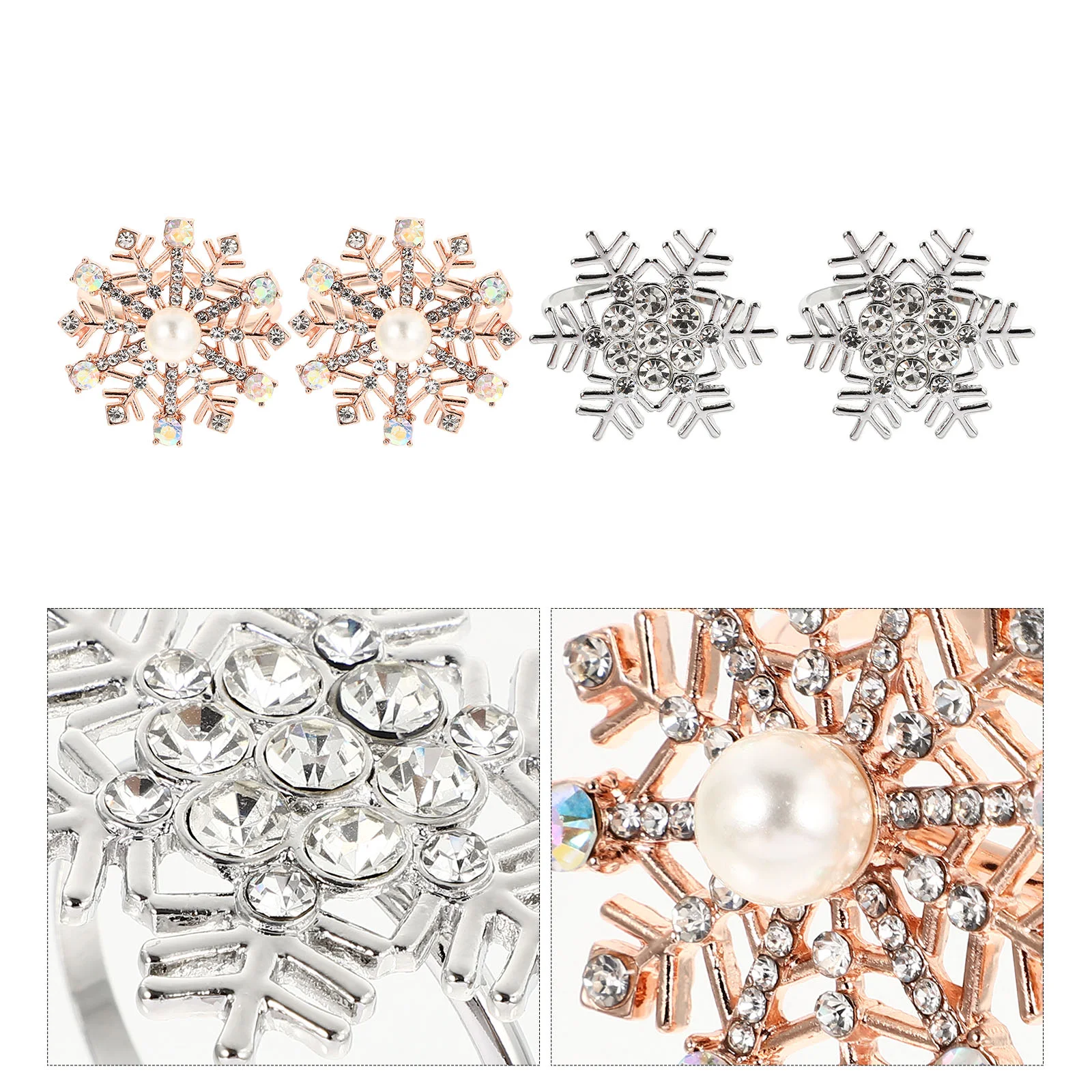 

4pcs Decorative Practical Elegant Napkin Buckles Napkin Rings for Christmas Home