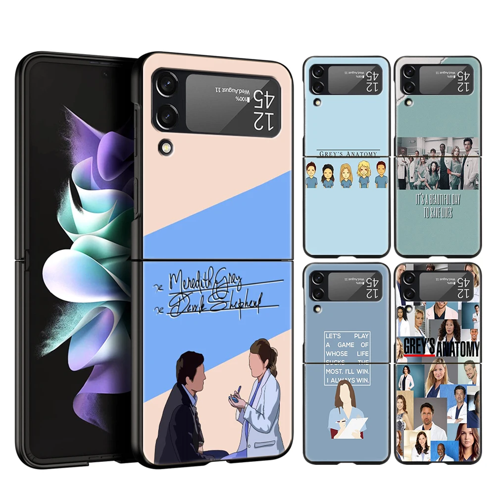 

Greys Anatomy Hard PC Phone Case For Samsung Galaxy Z Flip 4 Black Cover For Galaxy Z Flip 3 5G Foldable Shockproof Case Fundas