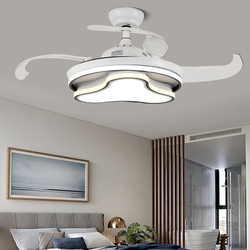 Современная Бесшумная люстра-вентилятор размером 42 дюйма для гостиной столовой