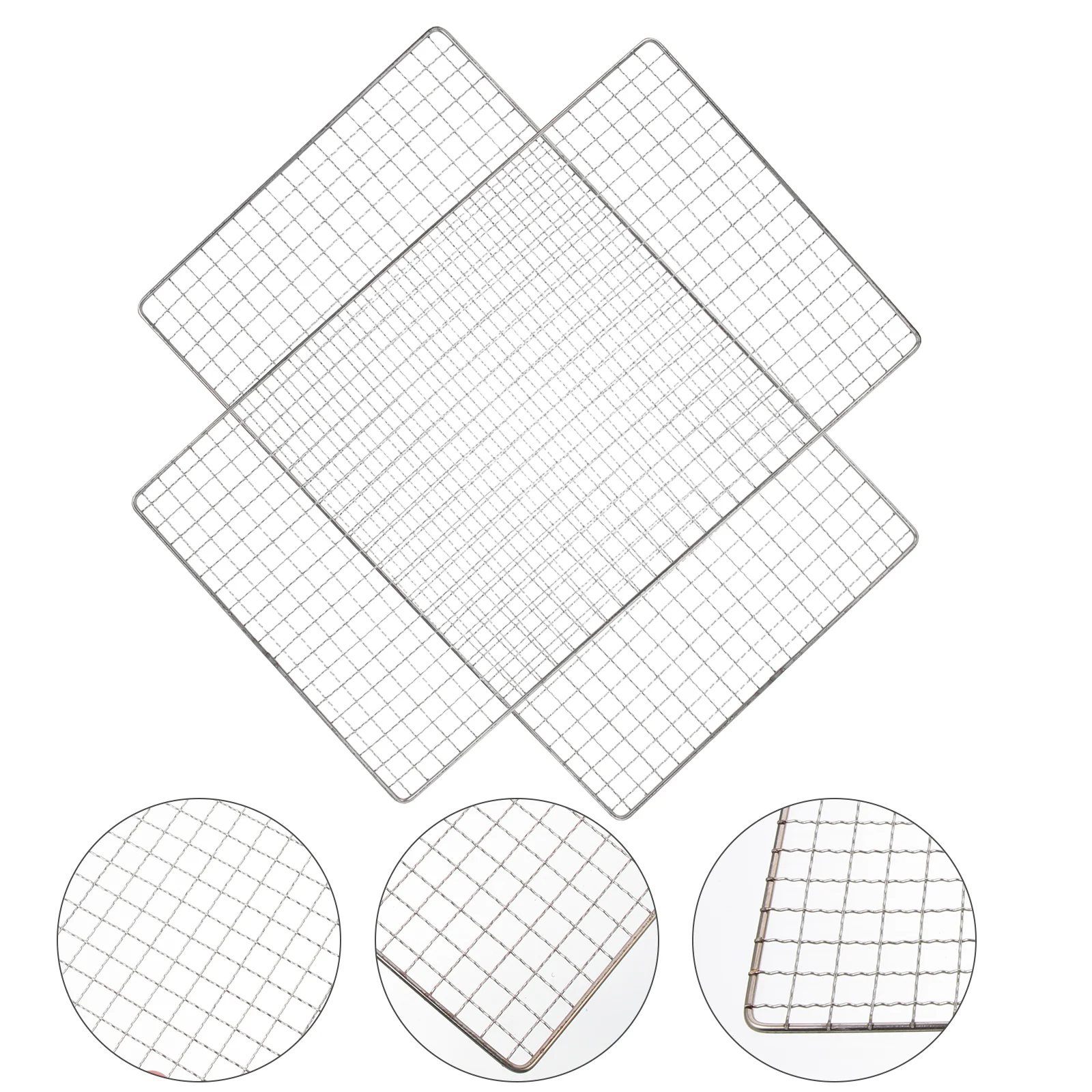 

2pcs Non-stick Grilling Mats Stainless Steel Barbecue Nets Barbecue Supplies