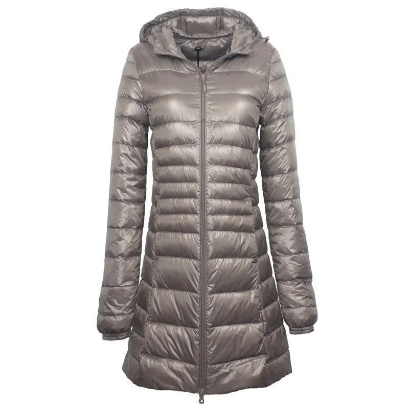 

Пуховик женский зимний ультралегкий с капюшоном, 7XL, 8XL