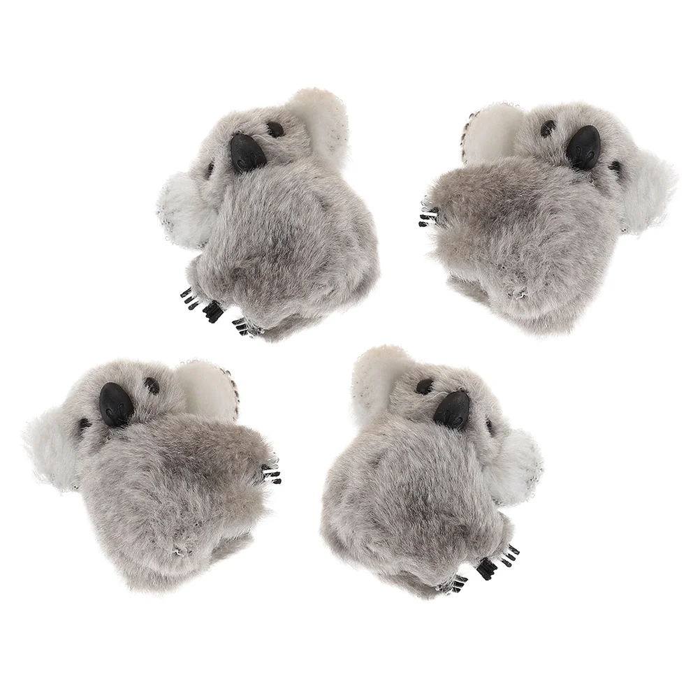 

4 Pcs Koala Plush Hair Accessories Kids Cosplay Cute Girl Clips Kawaii Festival Lambswool