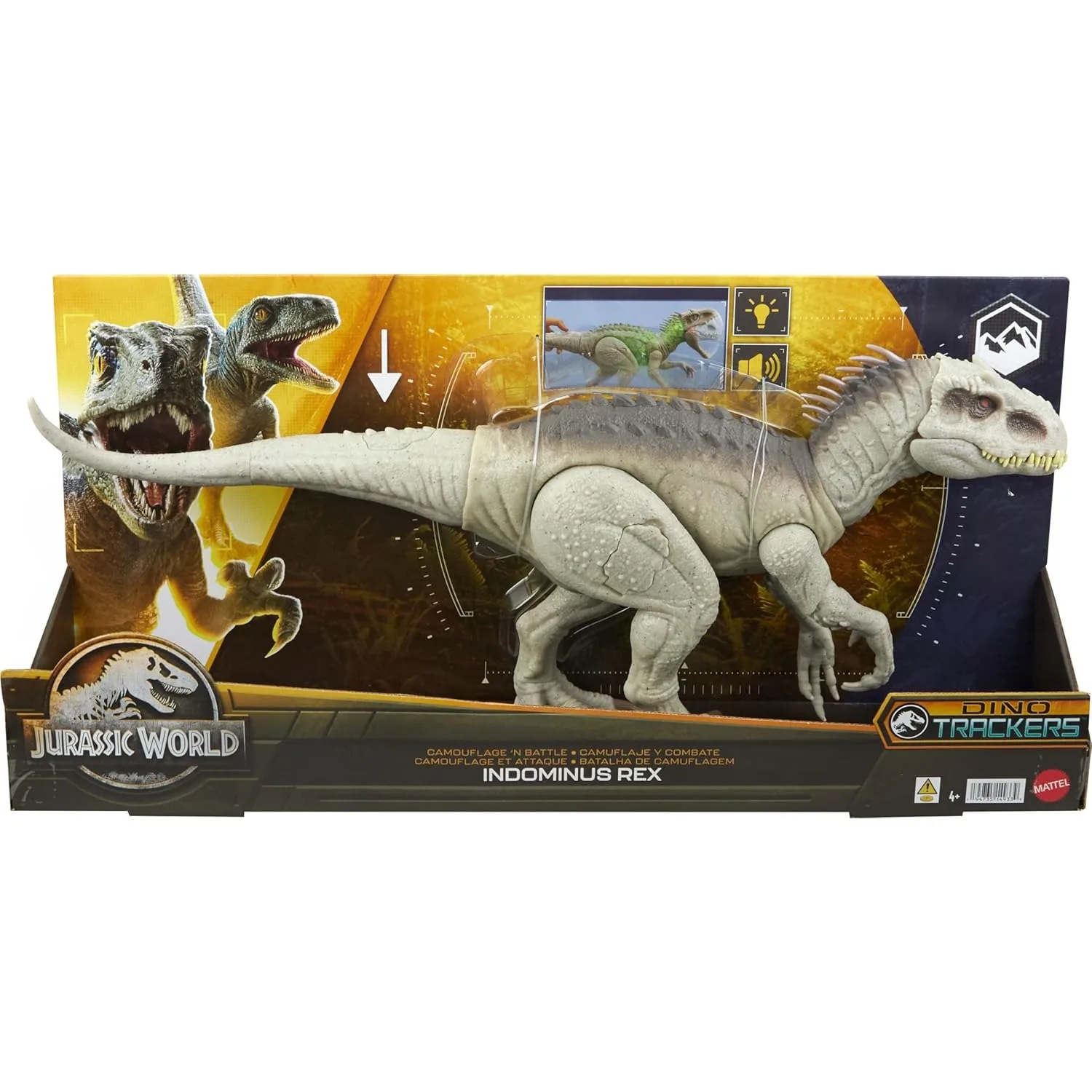 Оригинальная камуфляжная игрушка-динозавр Mattel Jurassic World, Indominus Rex, фигурка со световыми звуками, игрушки для мальчиков (art.: 3920ccc7ded13) - 3920ccc7ded13