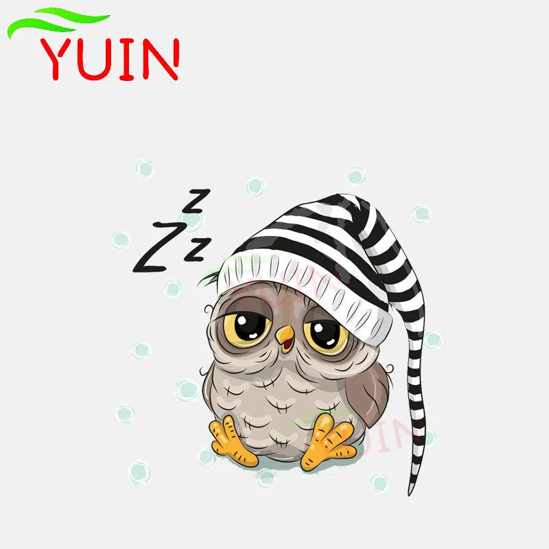 

Cartoon Owl with Hood Sleeping Car Sticker Cars Accessories Cute PVC Graphic Decoration High Quality Waterproof Decal 13*13cm