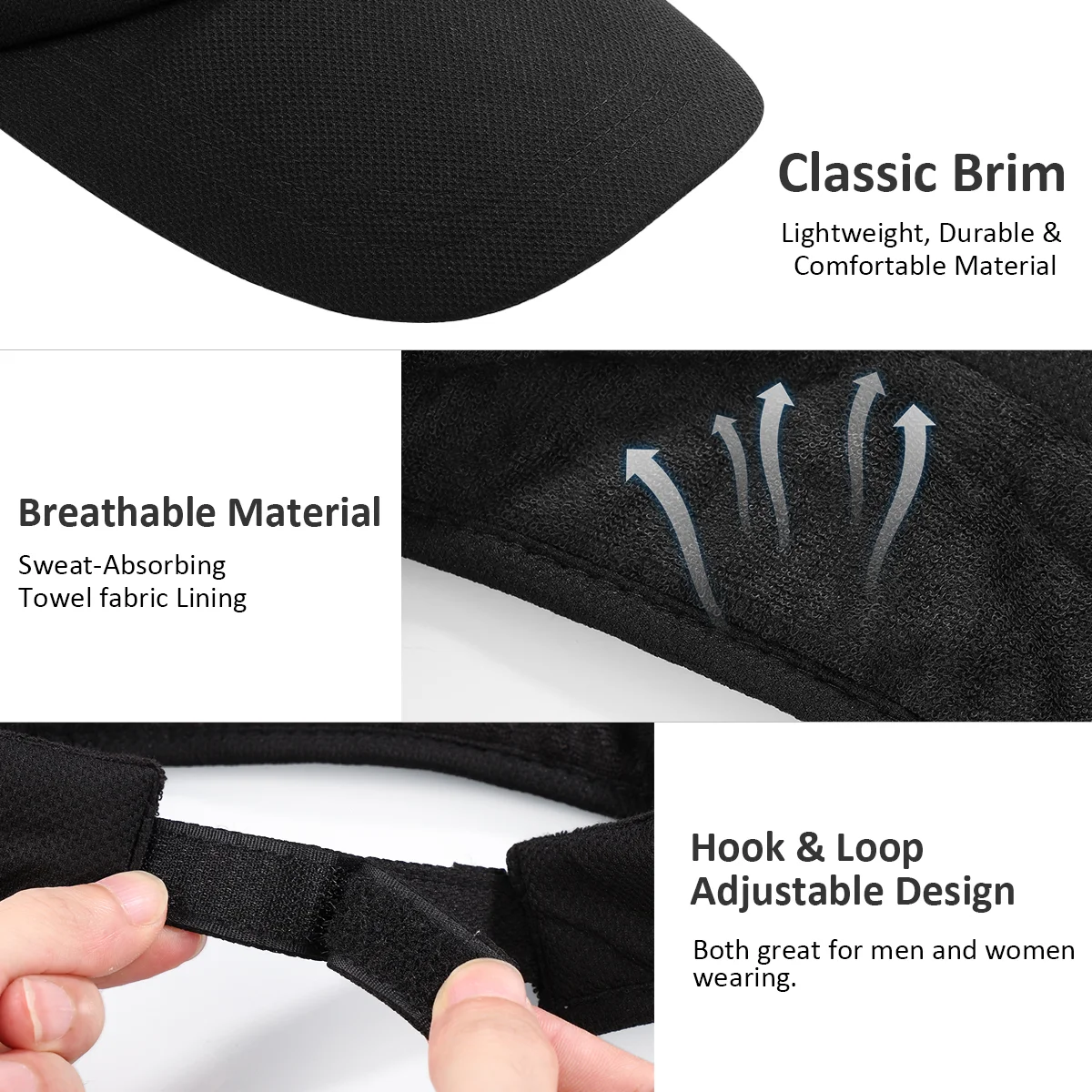 Козырек от солнца с широкими полями для мужчин и подростков регулируемая