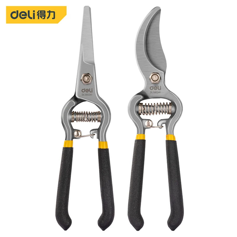 2Pcs Gardening Scissors Pruner Garden Tools Secateurs Bonsai Shears Labor-saving Pruning Shears Fruit Picking Weed Hand Tools