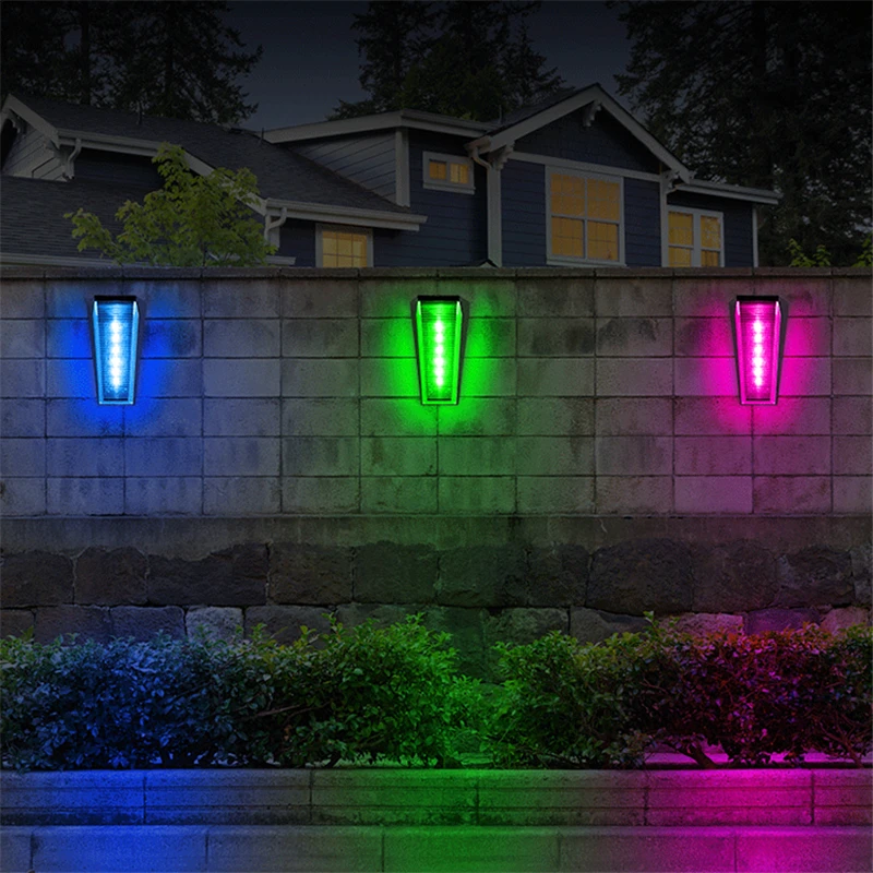 2/6/8/12pcs Solar Wall Lights Outdoor LED Stair Lamp Waterproof Luminous Lighting For Garden Yard Fence Decor Patio Lamps images - 6