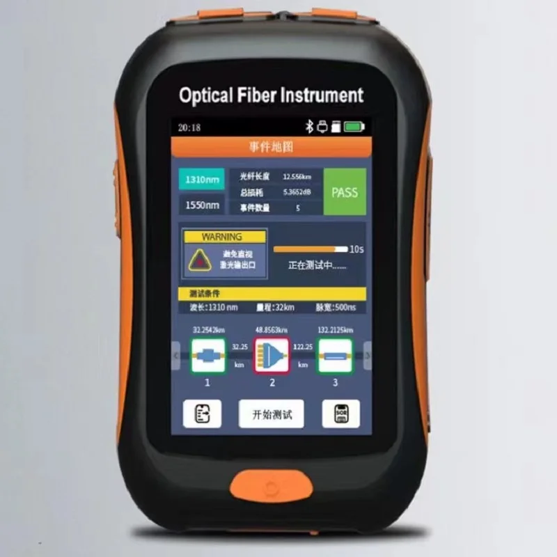 

Measure Active Fiber Live Test Mini OTDR 1550nm Optical Reflectometer with OPM VFL LS Event Map English Stable Light Source