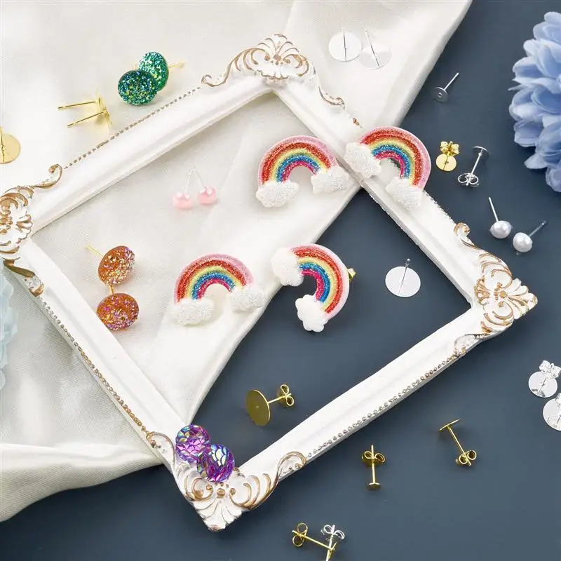 50 шт./лот серебро 925 пробы пустые серьги шпильки базовая шпилька с серьгой