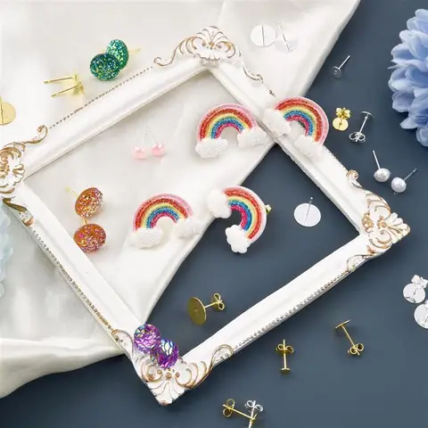 Серебряные пустые серьги-гвоздики SEVENWELL 50 шт.