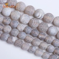 frost cracked agates beads natural stone gray dragon veins onyx round loose beads for jewelry making diy bracelets necklaces 15