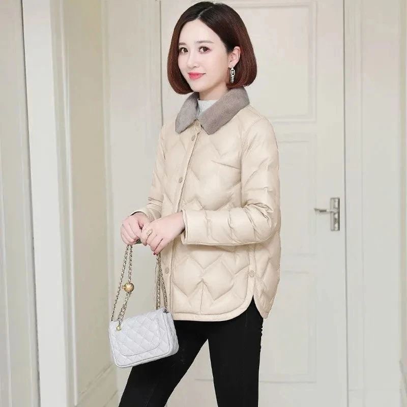 Куртка с имитацией меха норки воротник из хлопка мягкая куртка 2023 осень и зима