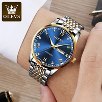 olevs fashion watch luxury men automatic mechanical watch stainless steel waterproof luminous calendar watches mens reloj hombre