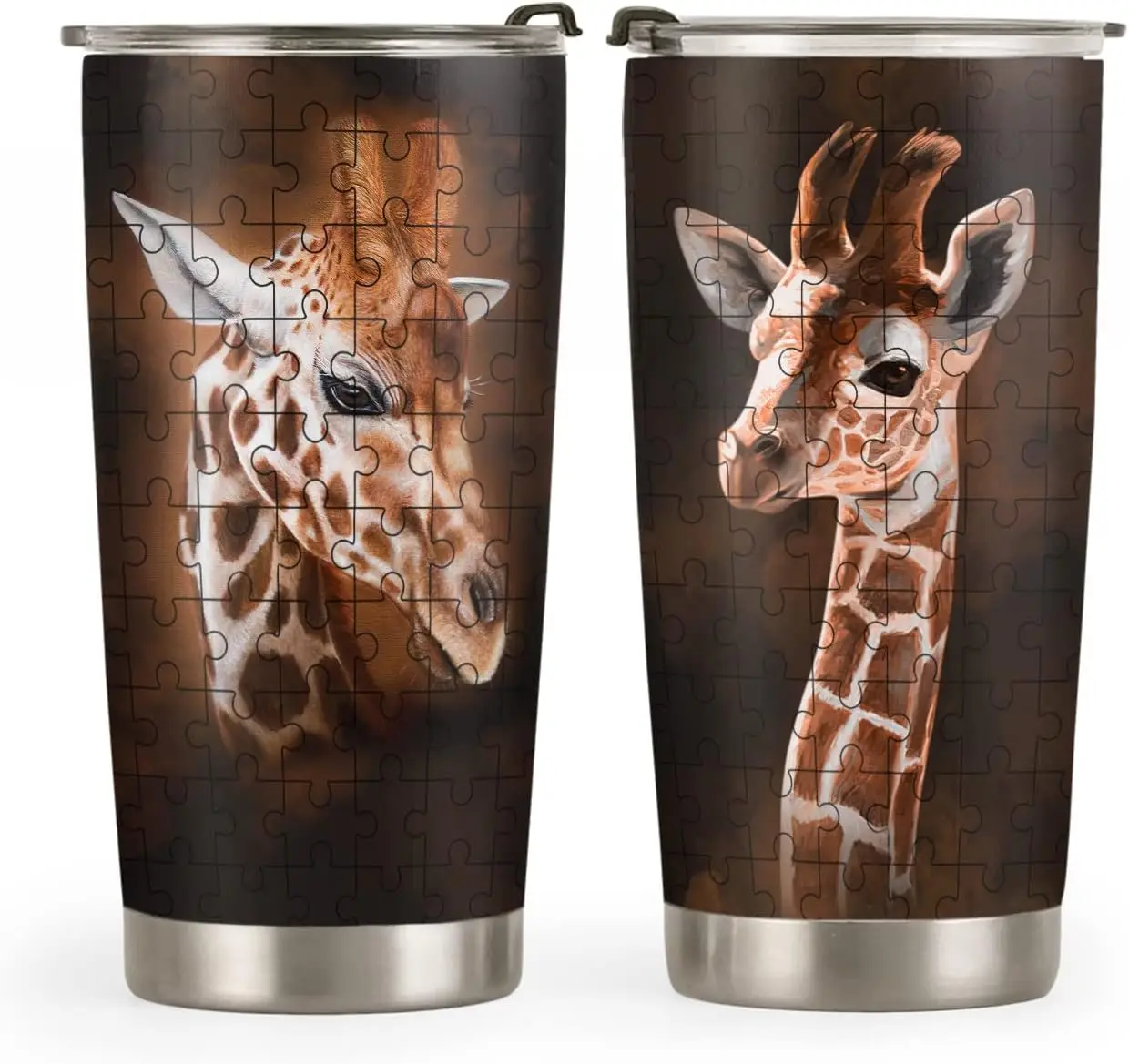 

Giraffe Wild Animals Pattern Tumbler Travel Cup,Double Wall Vacuum Insulated Thermos with Lid,20oz Mug for Girl Kids Boys Gift