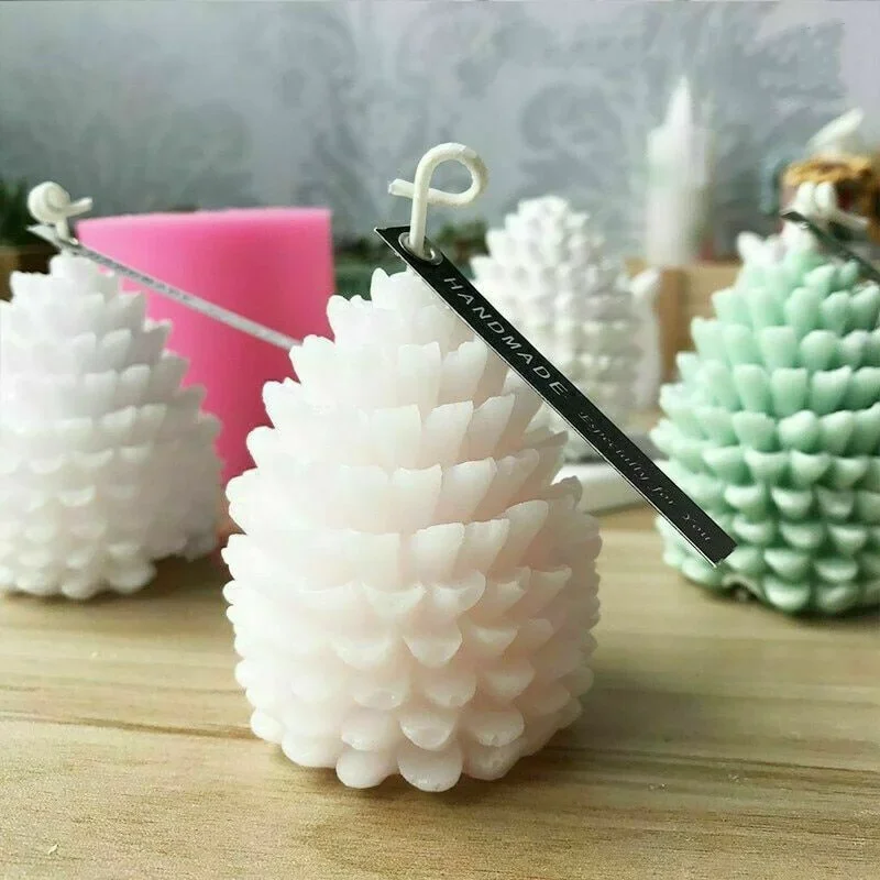 

3D Christmas Pine Cone Silicone Candle Mold DIY Handmade Aromatherapy Gypsum Resin Pinecone Crafts Making Home Xmas Decoration