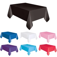 1pc 137274cm plastic disposable tablecloth solid color wedding birthday party table cover rectangle desk cloth wipe supplies