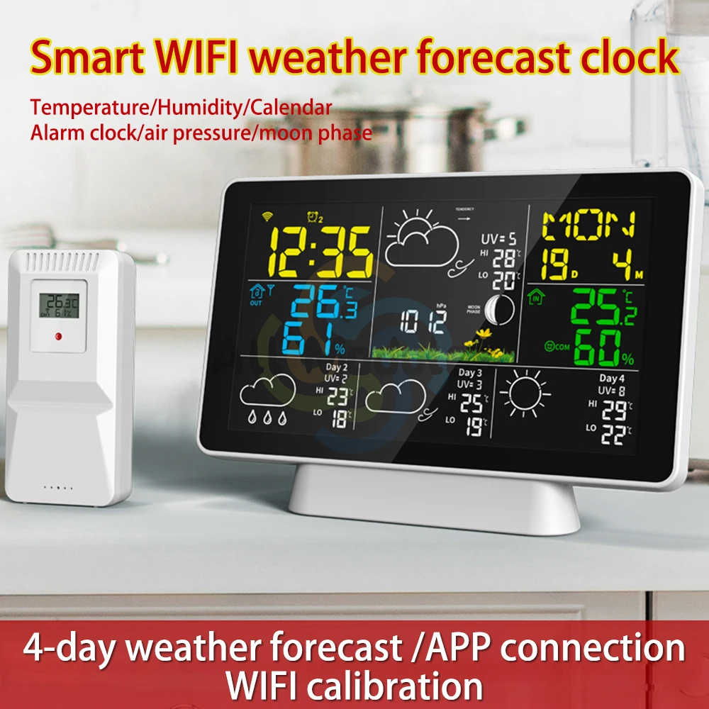 Multiple Sensors With Atomic Clock Indoor Outdoor Thermomete