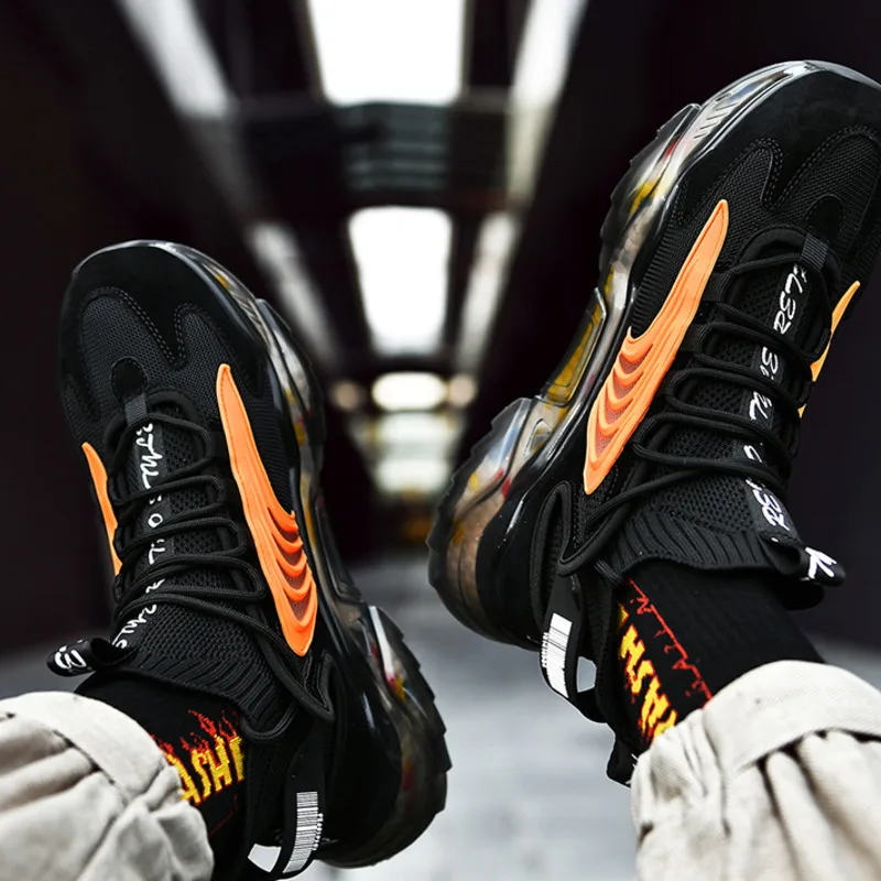 Мужские кроссовки размера плюс 46 обувь для бега ботинки на платформе спортивная