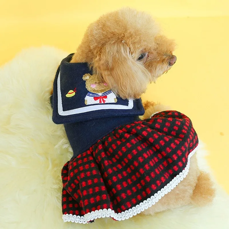 

Dog Clothes Winter Clothes Pet Supplies Clothing Cartoon Student Dress Cat Thick Spring and Autumn Dog Clothes for Small Dogs