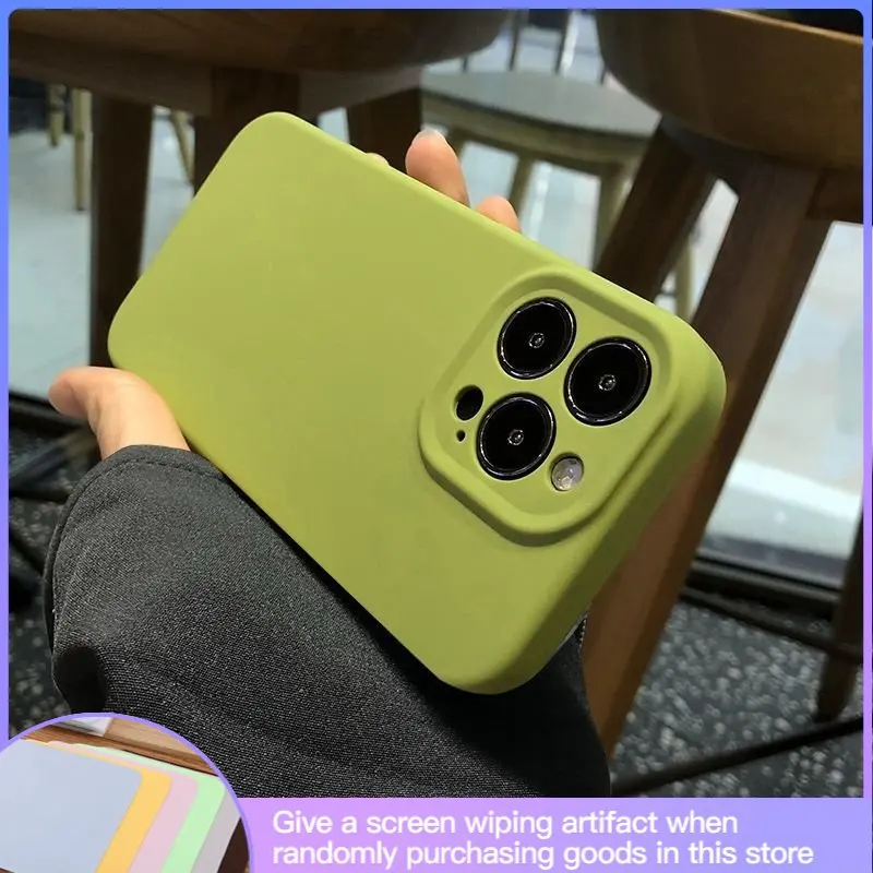 

Luxury Real Silicone Ultra-thin Frosted Phone Case Suitable for IPhone14promax 13 12 11 Xs Xr Xsmax Anti-fall Case Full Pack