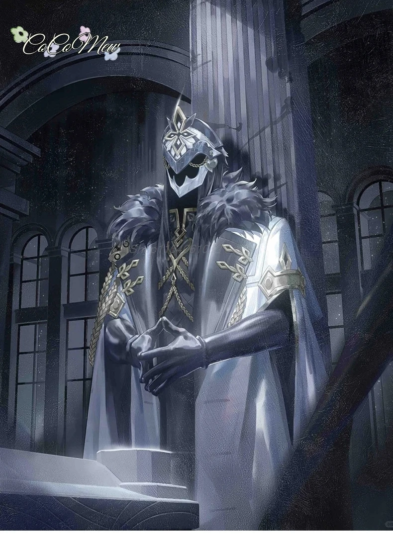 Одиннадцать Fatui Harbingers костюм капитана копали геншина ударопрочный щит для лица