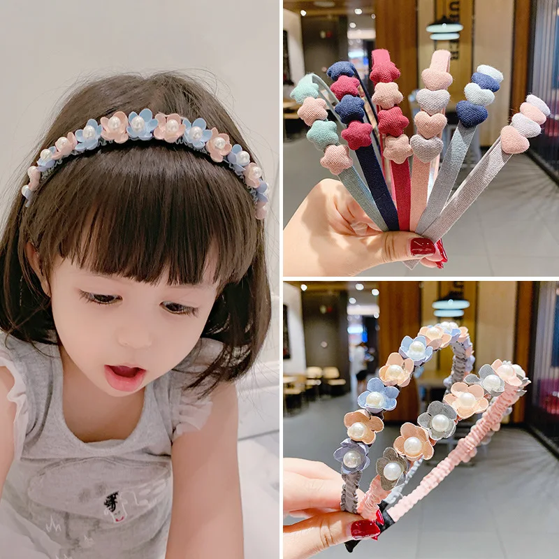 

Hair Accessories for Girls Headbands Band Bandeaux Scrunchie Bandana Diademas Ties Kids Korean Pearl Headband Fashion Bandanas