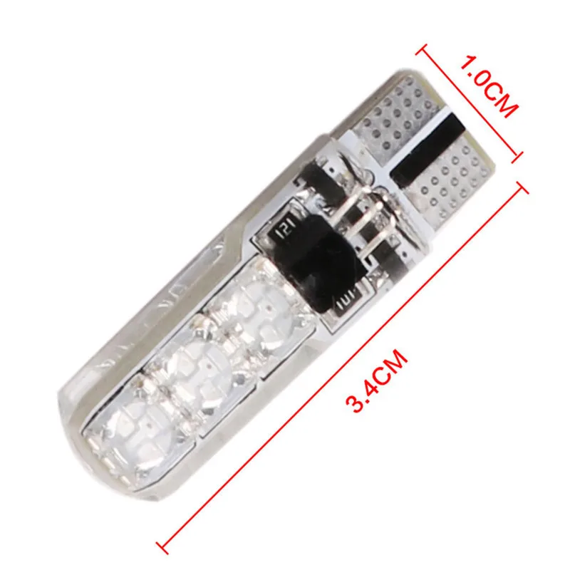 Комплект из 4 светодиодных ламп T10 5050 6SMD для салона автомобиля, водонепроницаемые, с пультом ДУ, RGB, W5W, 194, 168, купольные, силиконовые, клиновидные, боковые, 12В (art.: 3920d4e1cb91c) - 3920d4e1cb91c