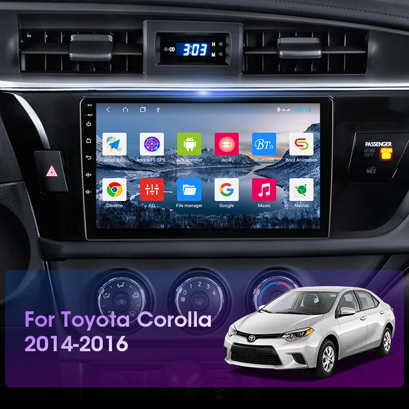 Автомобильный мультимедийный видеоплеер JMCQ Android 10 2DIN DSP для Toyota Corolla Ralink 2014-2016