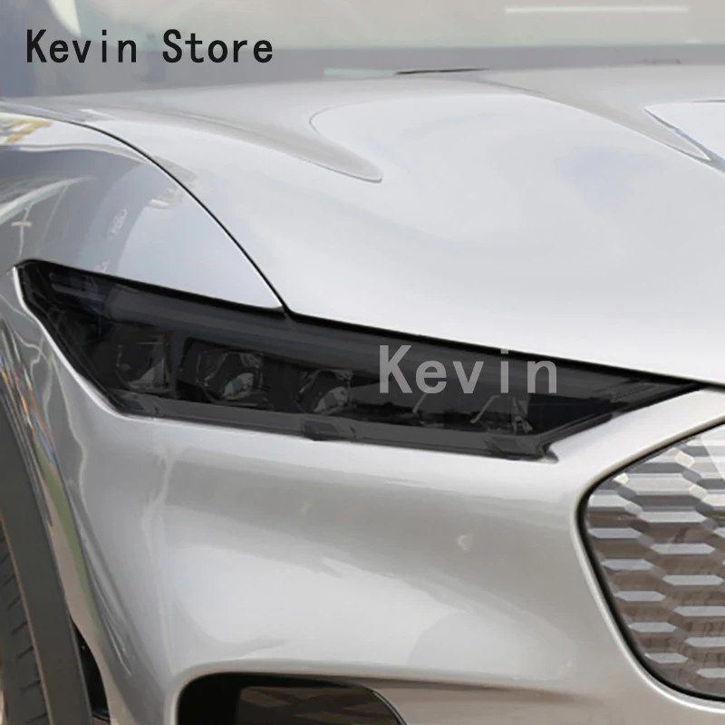 

For Mustang Mach E 2021-2023 Accessories Car Headlight Protective Film Front Light Transparent Smoked Black TPU Sticker