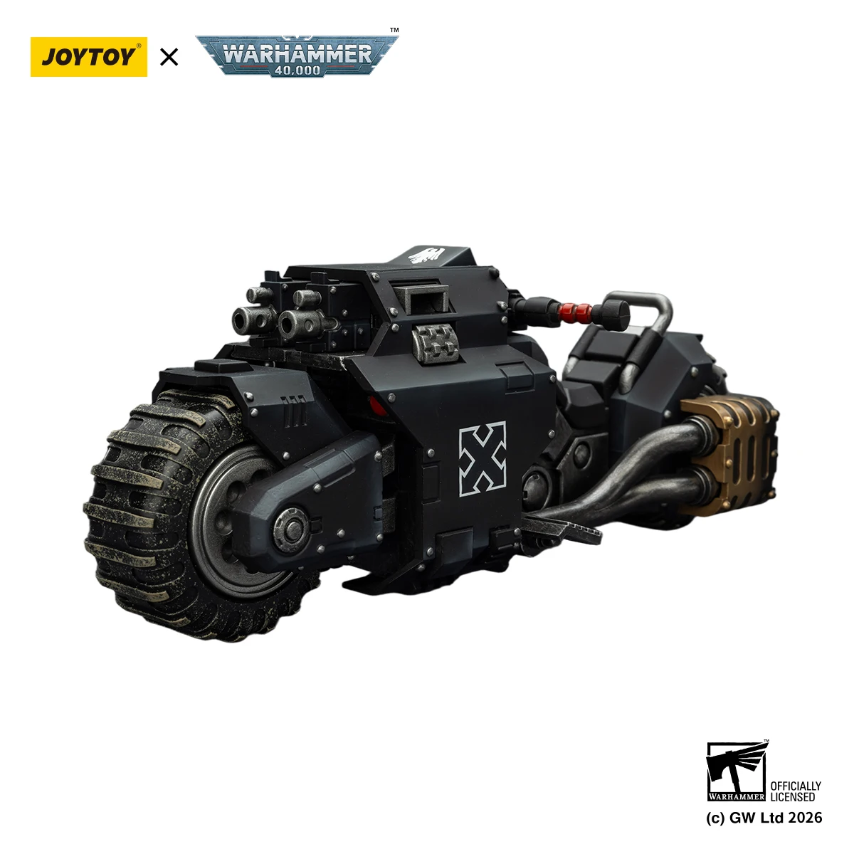 Фото В НАЛИЧИИ JOYTOY Warhammer 40K 1/18 Фигурка-модель боевого мотоцикла Raider с двойными пулевыми ружьями, аниме-фигурки, игрушки №2