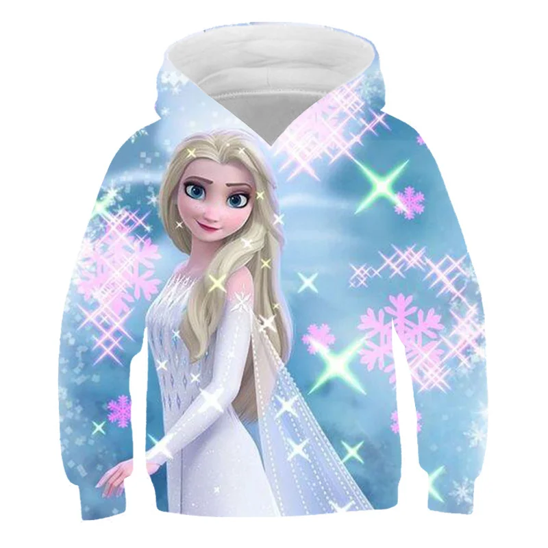 

Frozen 2 Hoodies Girls Elsa Princess Fashion Long Sleeves Sweatshirts Spring And Autumn Cartoon Casual Hooded Tops 1-14 Yrs Old