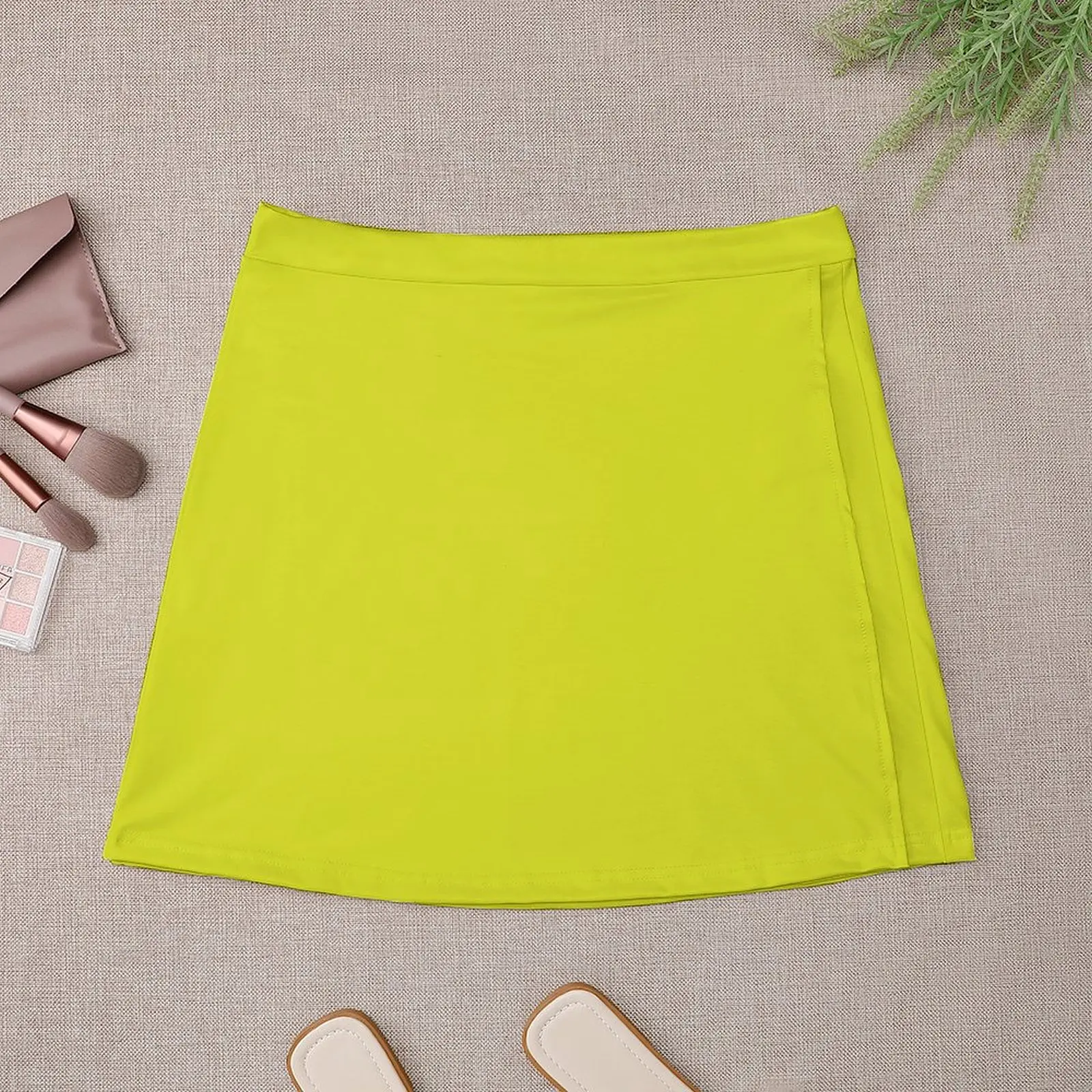 Chartreuse (Традиционная) мини-юбка корейская роскошная одежда юбка для женщин