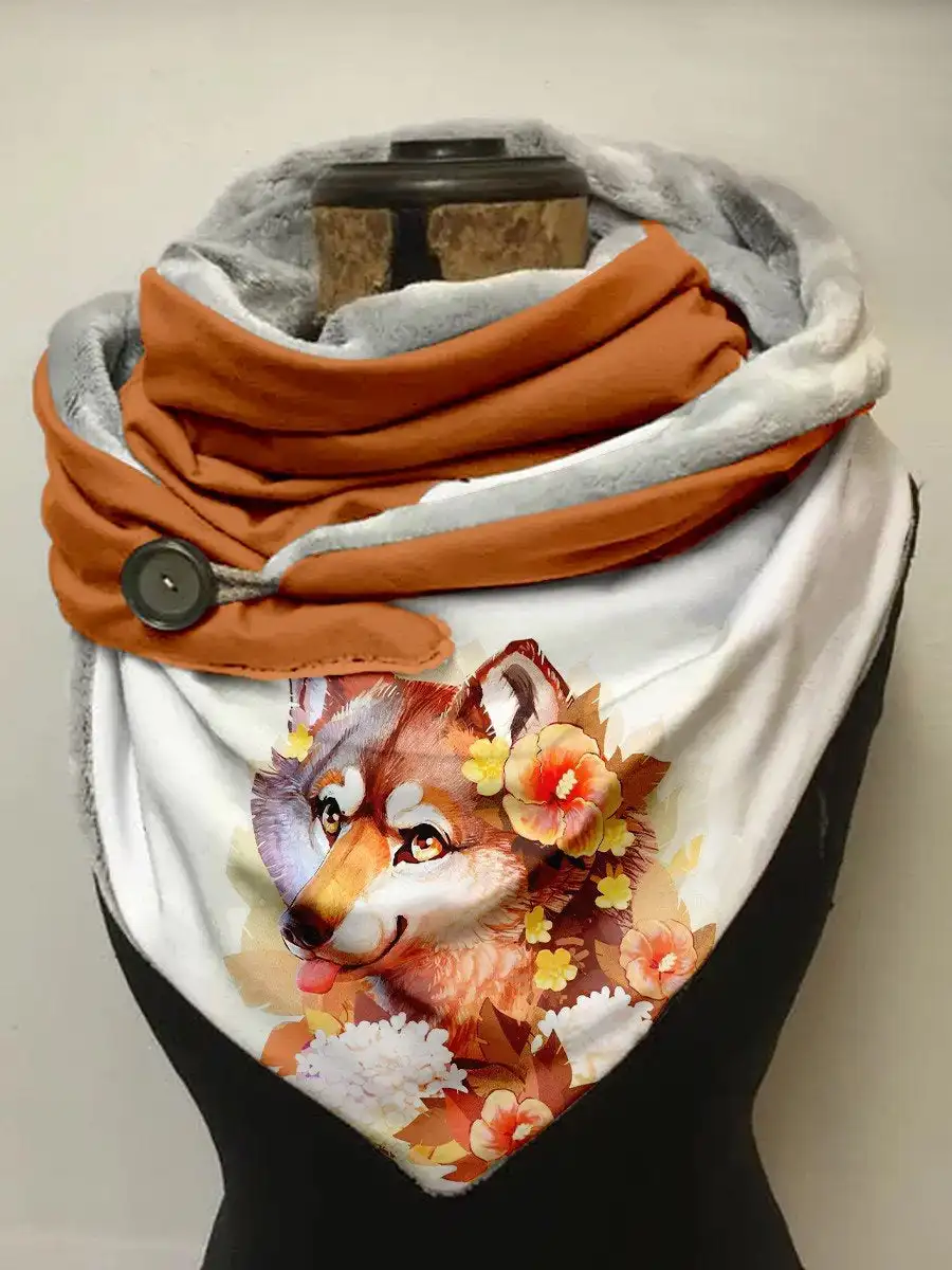 

Women's Watercolor Wolf Warm Casual Shawl Scarf