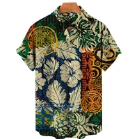 summer mens hawaiian short sleeve shirts men women clothing lapel trend perris pattern print unisex tops oversized shirts 5xl