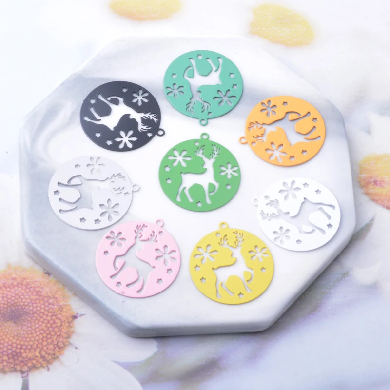 Подвески из латуни в виде рождественского лося AC14325 20 шт. подвески оленя