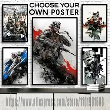 클래식 메탈 기어 솔리드 MGS 비디오 게임 캔버스 아트 및 월 아트 포스터, 사진 인쇄, 현대 가족 침실 장식 포스터