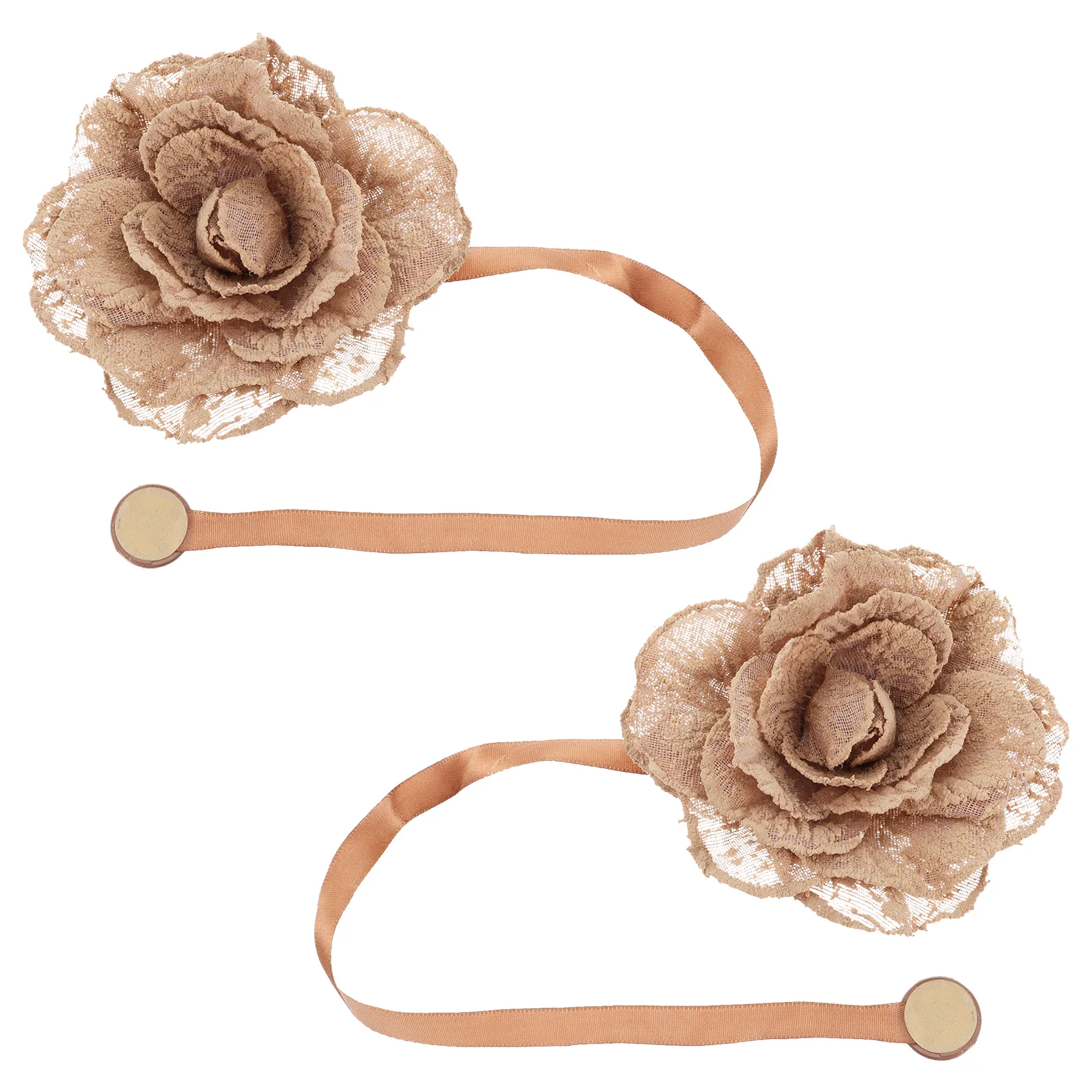 

2pcs Flower Curtain Tieback Stretchy Curtain Buckle Clips Decorative Curtain Holdback Spring Wire Magnetic Drapery Holder (