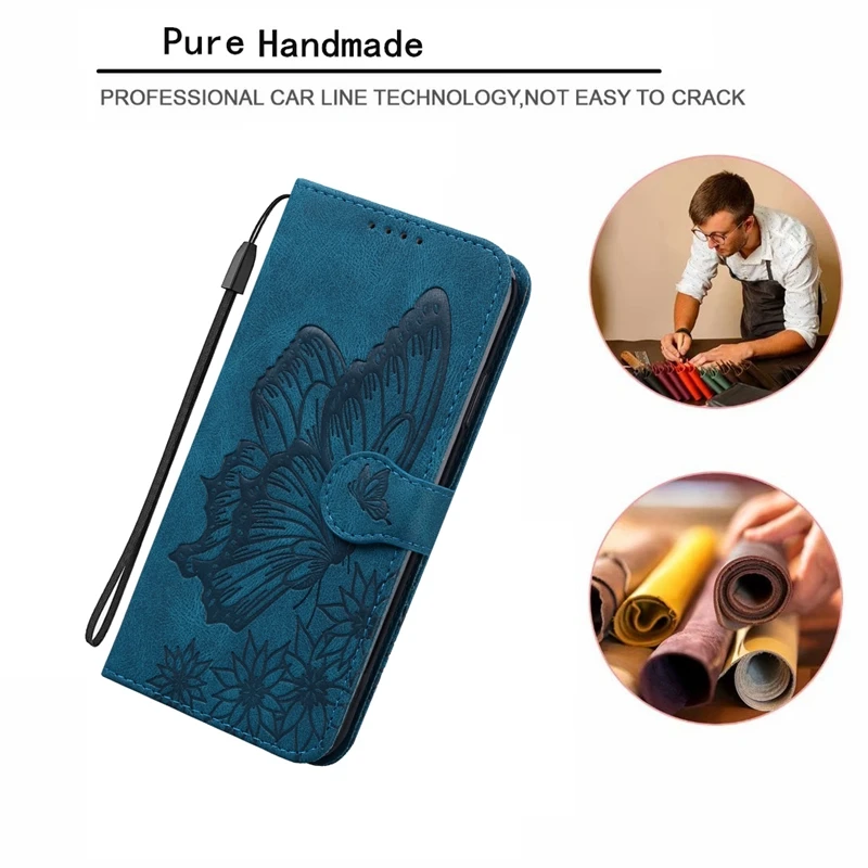 Модный чехол с тисненым рисунком бабочки для Xiaomi Redmi Note 13 11 Pro Plus 12 12S 11S 11T магнитные