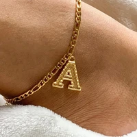 big letter anklet bracelet stainless steel alphabet feet chain leg initials ankle a z women beach jewelry best friends gifts
