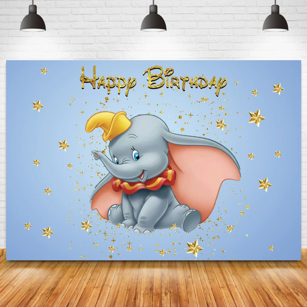 

Twinkle Stars Dumbo Backdrops Blue Boys Elephant Newborn Baby Shower Birthday Party Banner Candy Dessert Table Photo Background