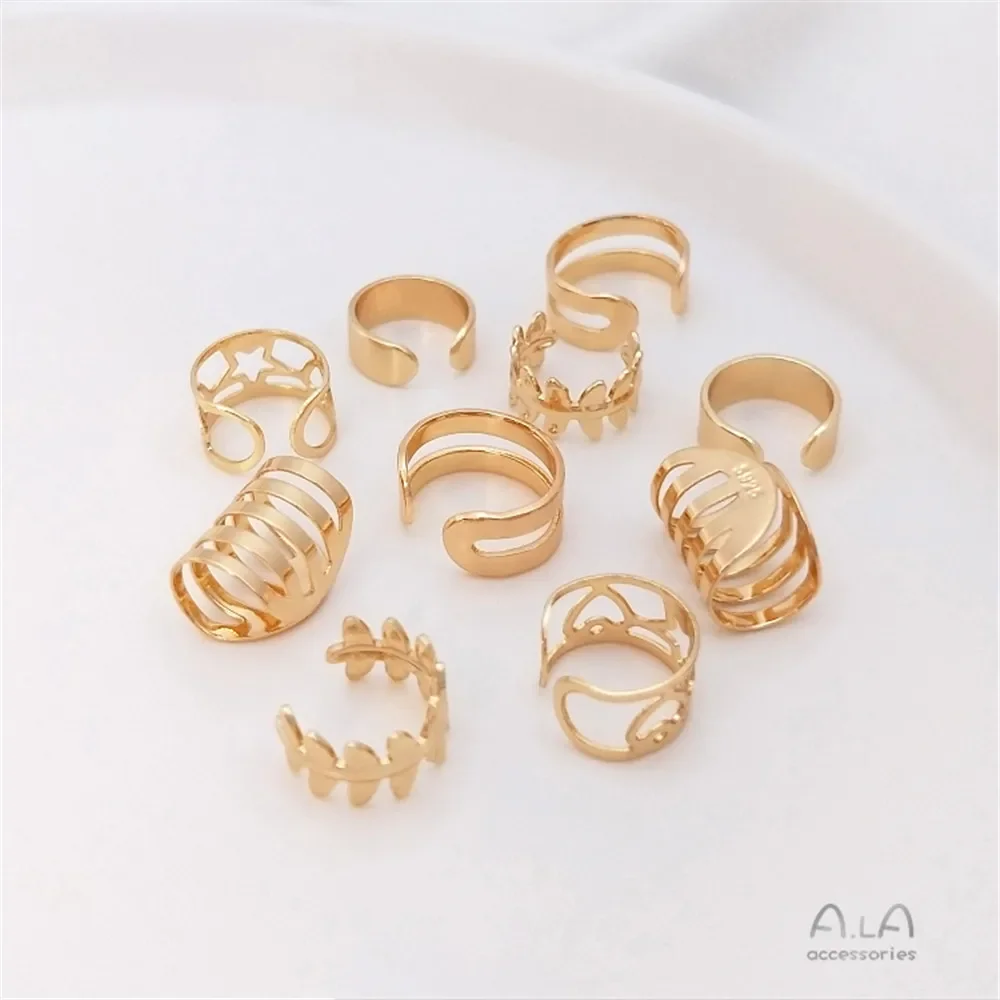 14-каратное позолоченное C-образное зажим для ушей без отверстия уха пряжка